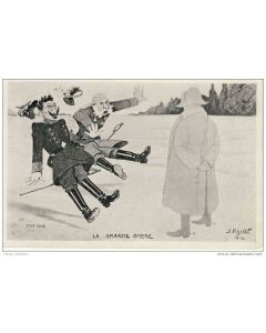 Illustrateur VIGNAL S. La grande ombre Satire Guerre