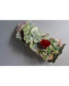 Image chromo a système XIXe siècle Muguet et trèfles