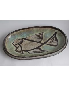 Marcel NOVERRAZ Plat céramique Poisson Carouge Suisse