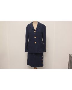 CHANEL Boutique Tailleur tweed bleu marine vintage Femme T40