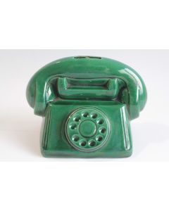 Ancienne tirelire à casser Téléphone faïence Saint-Clément