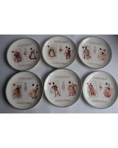 6 Assiettes terre de fer Cie franco-anglaise Jeux de cartes