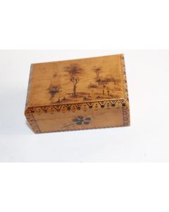 Boite a timbres bois peint lac Leman Suisse