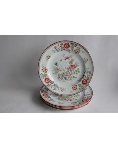 4 Assiettes faïence Wedgwood Eastern flowers