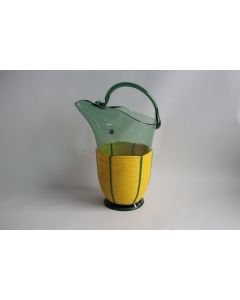Broc à eau verre soufflé et scoubidou