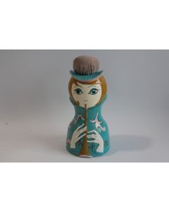 Tirelire figurative Pique-aiguilles Femme jouant flûte