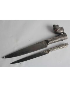 Couteau gravé Tigre Indo-persan XIXe siècle