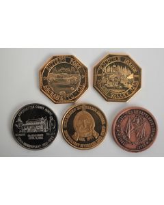 5 Jetons souvenir touristique du Wild west et colonisation Amérique