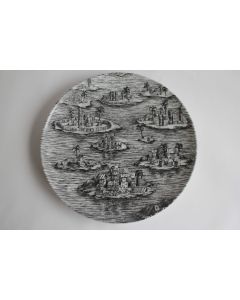 Piero FORNASETTI Assiette Citta Di Carte Italie