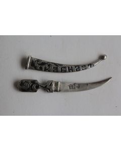 Couteau miniature argent niellé Russe