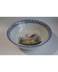 Ancien plat creux faïence Coq