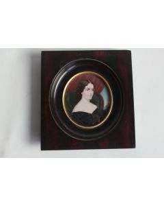 Peinture miniature Portrait Jeune femme