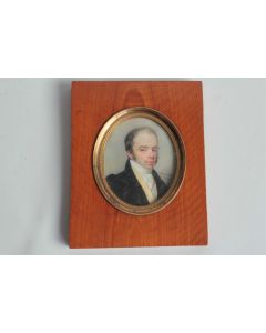Peinture miniature Portrait Homme Savinien Edme DUBOURJAL 1826