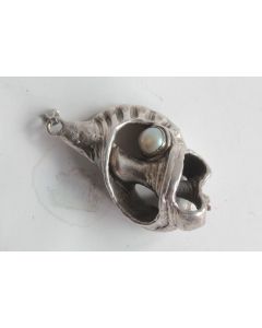 Bijoux pendentif coquillage argent perle vintage