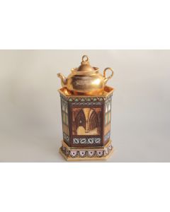 Tisanière porcelaine lithophanie Cathédrale néogothique