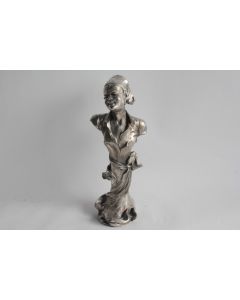 Sculpture buste métal argenté colon du XVIIIe siècle