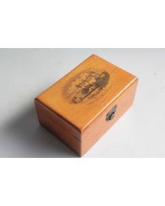 Mauchlineware Boîte bois paysage Souvenir Pierrefonds Suisse