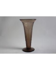 VERAMÉ Vase verre fumé Verrerie d'Art de Metz Art déco