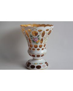Vase overlay cristal de Bohême Fleurs