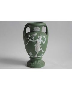 Vase porcelaine biscuit Jasperware Satyre Faune Schäfer & Vater