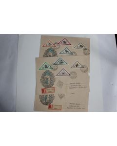 Enveloppe FDC Hongrie poste aérienne oiseaux divers 1952