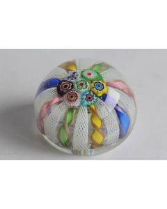 Boule presse-papier Murano Latticino Millefiori Fratelli Toso