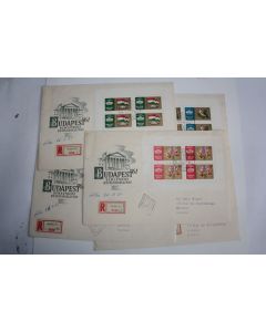 Lot 5 enveloppes Hongrie exposition philatélique Budapest or 1961