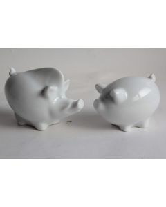 Cochon et Phacochère porcelaine Hollohaza Hongrie