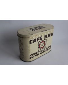 Boîte tôle lithographiée Café Hag véritable café sans caféine