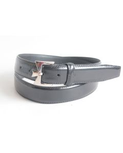 VACHERON CONSTANTIN Ceinture cuir vernis noir Schedoni