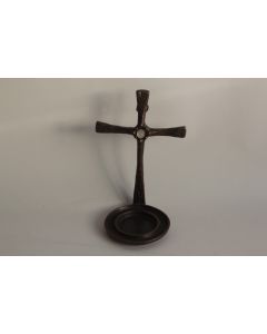 Ancien Bougeoir religieux bronze