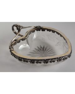 Coupelle Cœur argent cristal Allemagne Art Nouveau