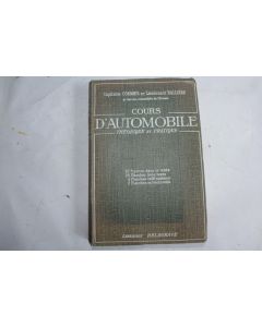 Livre cours d'automobilisme théorique et pratique Capitaine Cormier 1920