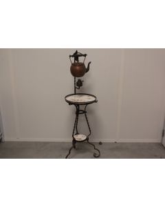 Table à thé fer forgé faïence XIXe siècle