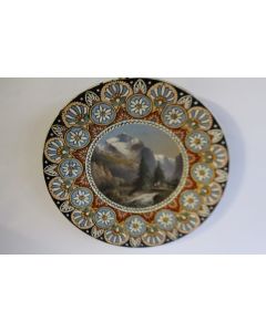 Assiette terre vernissée et peinte THOUNE THUNE Art populaire SUISSE XIXe siècle