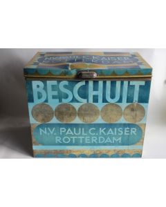 Grande Boîte à biscuits tôle Beschuit, N.V. Paul C. Kaiser Rotterdam