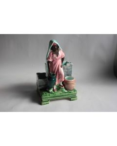 Porte allumettes pyrogène céramique figuratif Femme Orientaliste