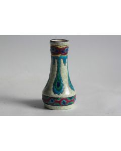 LONGWY Petit Vase émaux Plume de Paon