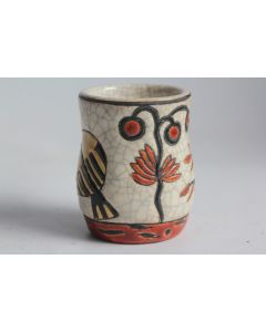 LONGWY & PRIMAVERA Petit Vase émaux Art déco