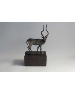 Ancienne Sculpture animalière bronze Addax antilope