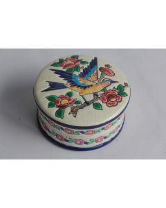 LONGWY Boite ronde Oiseau émaux