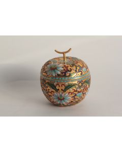 Boite Pomme émaux cloisonnés Chine