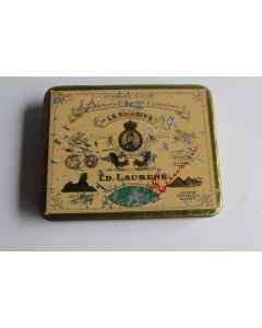 Boîte à cigarettes en tôle lithographiée ED. LAURENS Le Khédive Figaro