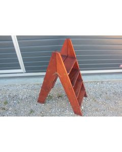 Escabeau de bibliothèque pliant bois d'acajou