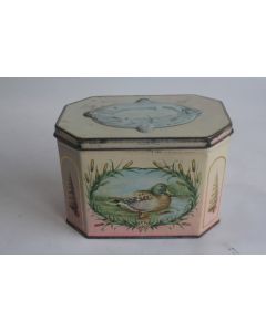 Boîte biscuits tôle lithographiée Huntley & Palmers Canard Cygne Oie