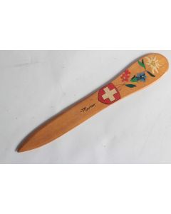 Ouvre lettre Coupe papier art populaire Suisse Edelweiss Murten 