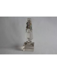 Obélisque cristal taillé Fleurs XIXe siècle