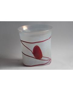 KOSTA BODA Vase Bertil VALLIEN Afors Galaxie rouge 48194