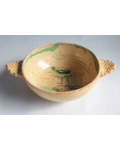Bol parlant à oreilles terre vernissée Poterie Cliousclat Drome