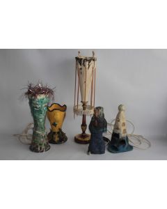 Lot Sculptures Lampe papier mâché artiste